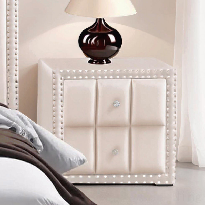 Table de chevet 1 pièce Beige, Beige