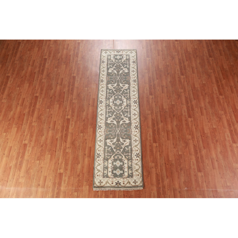 Tapis de couloir oriental fait à la main gris Oushak 3 x 10