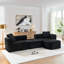 Canapé modulaire 114 po avec méridienne en forme de L, canapé modulaire avec repose-pieds mobile 114 po, canapé-lit pour salon, sans assemblage requis, gris-1707365436