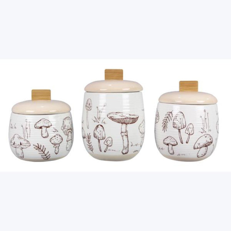 Ceramic Mushroom Canister Set