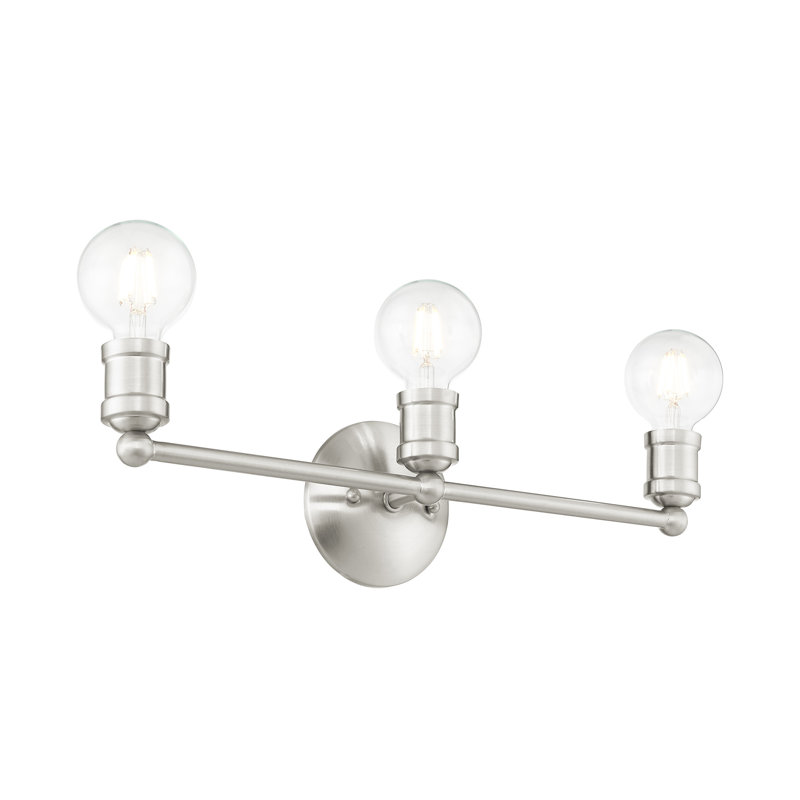 Éclairage pour meuble-lavabo à 3 lumières à intensité variable Lounell, Nickel brossé