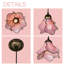 Luminaire suspendu fleur simple rose