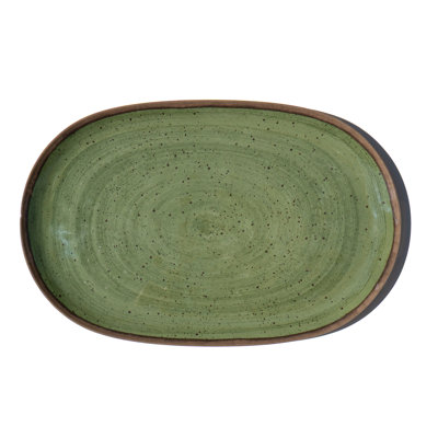 Retreat Pottery Melamine Oval Platter - Green - 16.9" x 10.9"