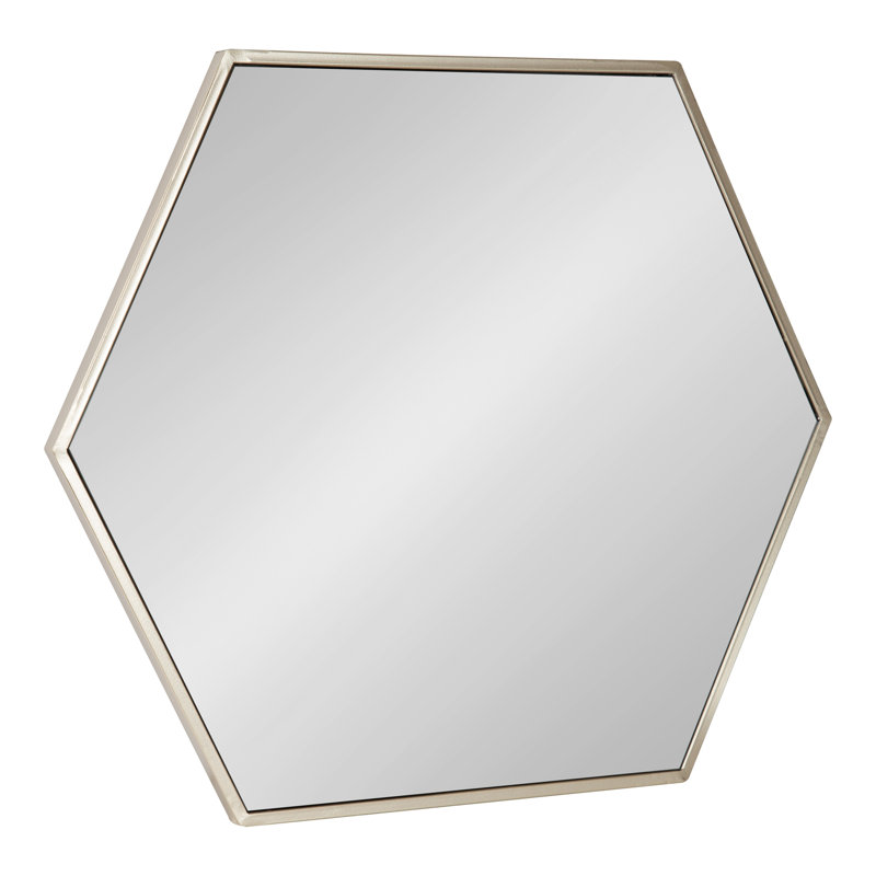 Miroir décoratif moderne et contemporain Breckler, Argent, 25,75 po x 22 po