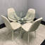 Maya Round Glass Dining Table with 4 Gem Chairs Chrome Finish-1664413938