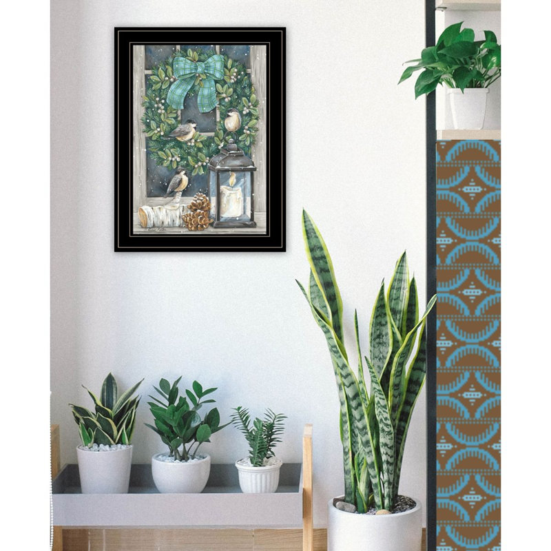 «Winter Wreath», art mural encadré pour le salon et la maison par Diane Katter