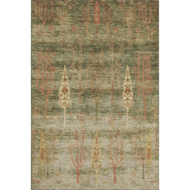 Premium Machine Washable Mayfield AMF1922 Floral Rug, Rectangle 8' x 10'