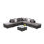 Canapé modulaire de patio pour l'extérieur 8 pièces, ensembles de conversation en osier avec coussins lavables et table basse en verre pour le jardin, la piscine, la cour arrière-131105382
