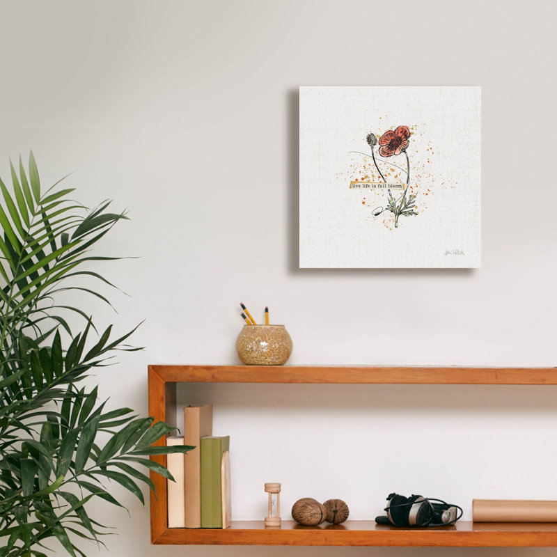 «Thoughtful Blooms 4» par Katie pertiet, art mural sur toile, H 12 po x l 12 po x P 0,75 po