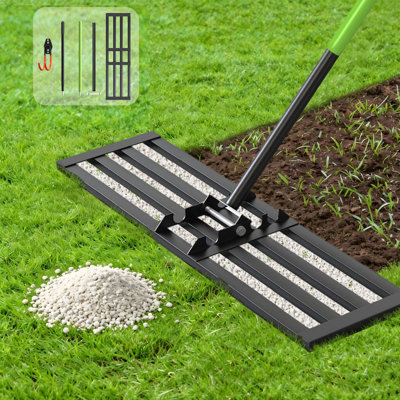 Lawn Levelling Rake With Adjustable 0–180° Head, 78” Handle, Heavy-Duty Steel Yard Levelling Tool, Square Tube Design, Powder-Coated