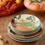 Assiettes à dîner en céramique 11 po Harvest Fields - Ensemble de 4 assiettes rustiques de style campagnard avec citrouille éclatante et motif botanique - Parfait pour les repas d'automne, les festins de l'Action de grâce et les rassemblements confor