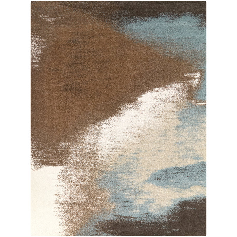 Tapis brun à motif abstrait Babin, Rectangle 5 pi 3 po x 6 pi 11,9 po