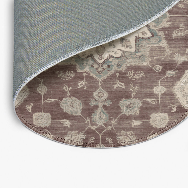 Tapis intérieur et extérieur brun Overdyed, Rond 5 pi
