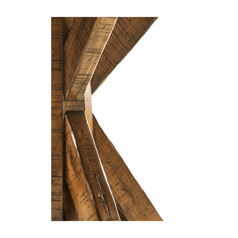 Casually Country Round Walnut Wood Dining Table, Country Farmhouse Walnut,  48" W x 48" L 