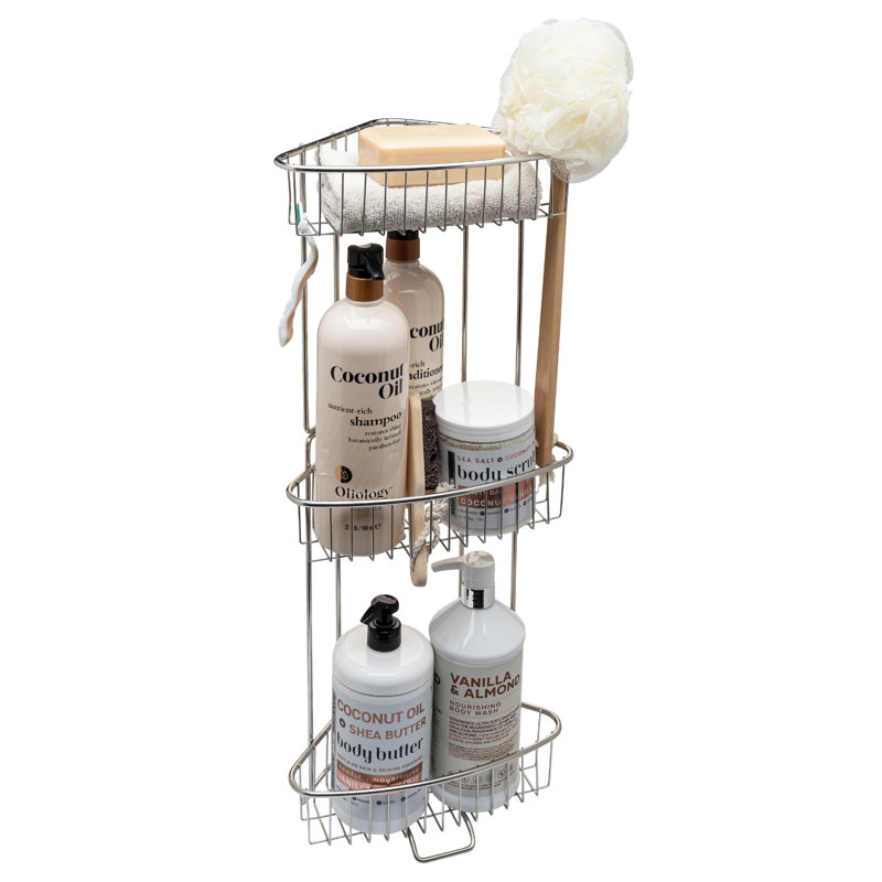 Serviteur de douche autoportant en acier inoxydable Adamson - Solution de rangement ultime pour la salle de bain