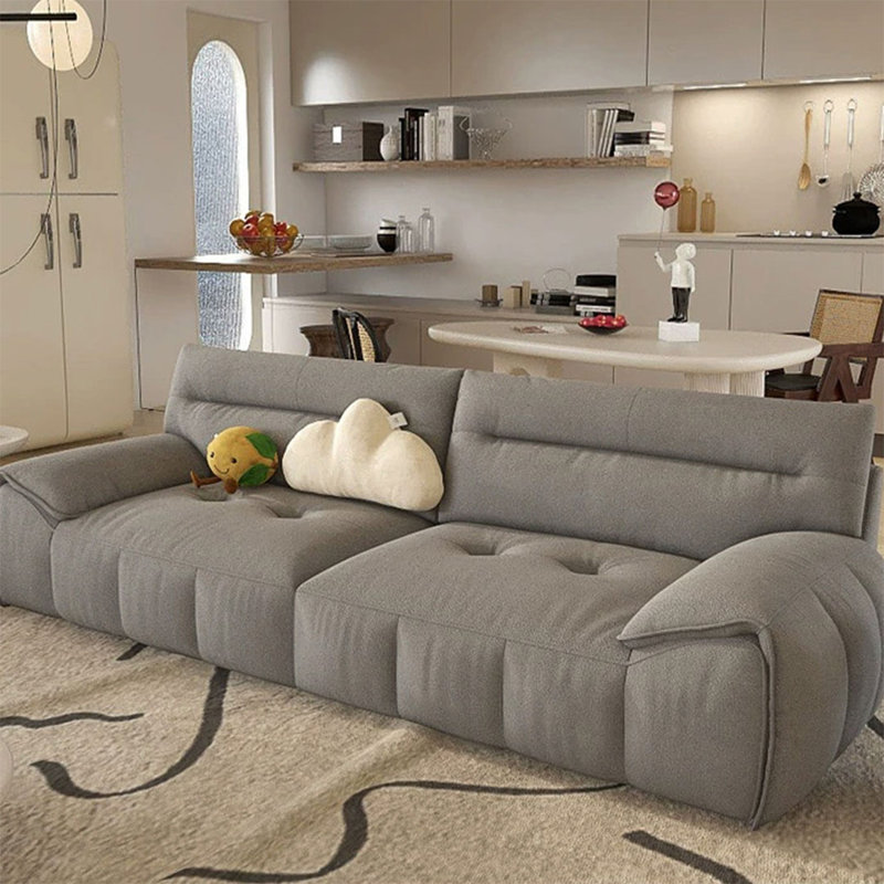 Coussin modulaire 102,36 po gris 100% polyester, Gris, L 102,36 po x P 36,22 po x H 32,68 po