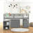 Low Study Twin Loft Bed with Cabinet and Rolling Portable Desk-917339902