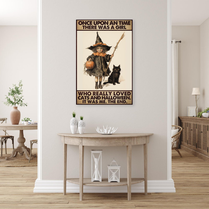 Impression sur toile, "A Girl Who Really Lown Cats And Halloween", H 20 po x l 16 po x P 1,25 po