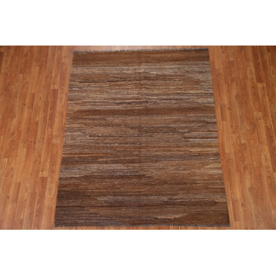 Brown Kilim Modern Area Rug 5x6