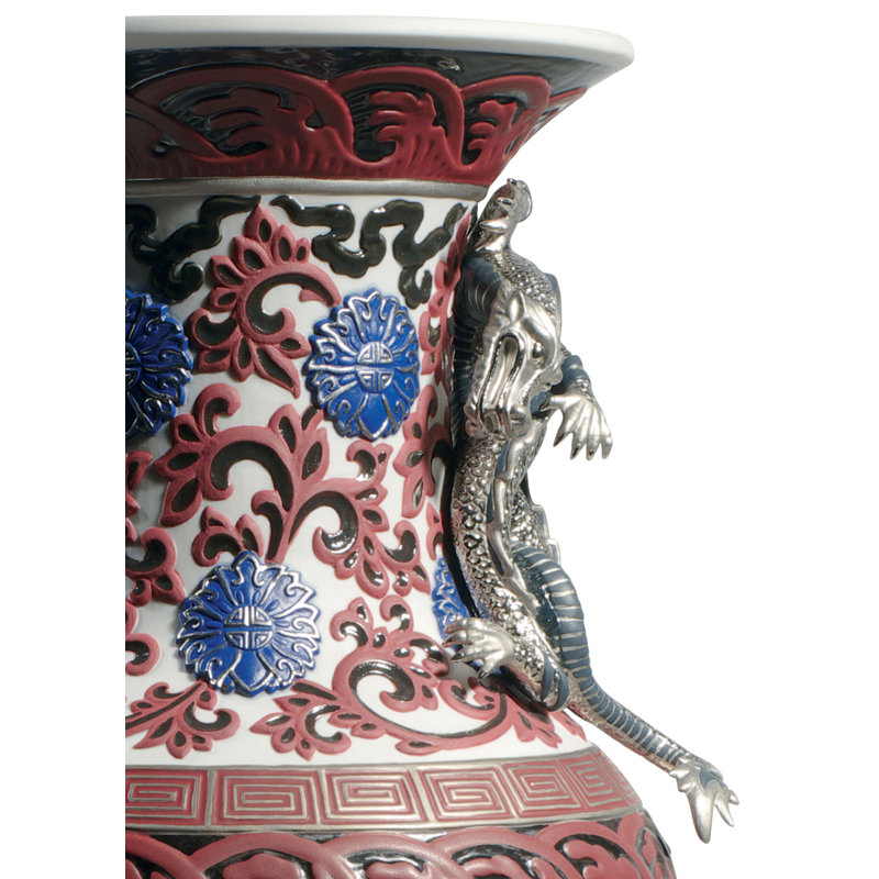 Vase de table en porcelaine 21,25 ", bleu