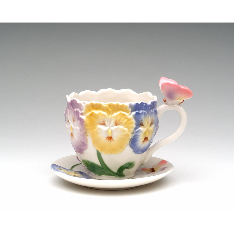 Pansy Cup And Saucer Set
