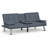 SoftHaus 65" Modern Gray Convertible Futon Sofa Bed with Fold-Down Console, USB Charging Ports and Cupholders