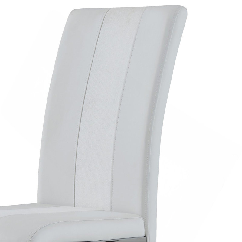 Chaise de salle à manger en tissu blanc (ensemble de 4), Blanc