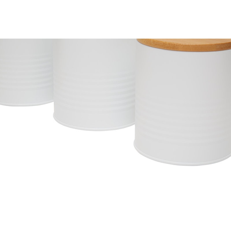 Alton Metal Jar - Set of 3, White