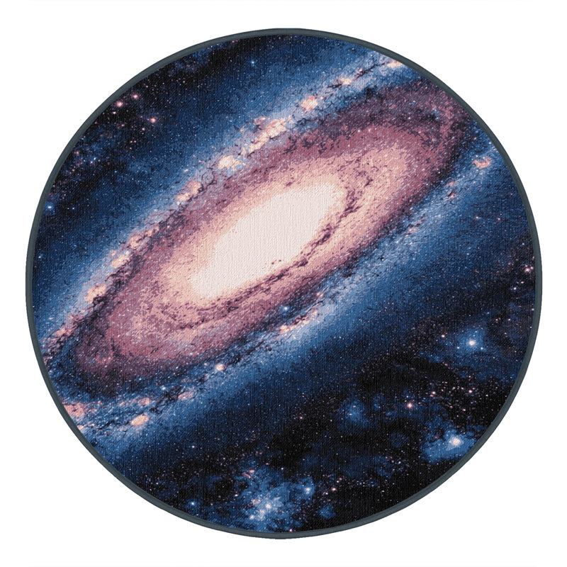 Tapis gris lavable à la machine, Rond 5 pi