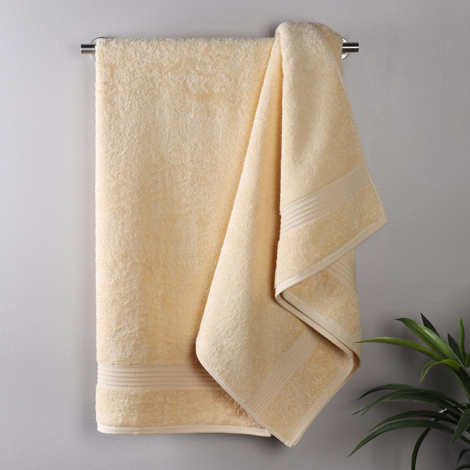 Oleg Egyptian Cotton Bath Sheet Set, Canary, Bath Towels - 2 Pack