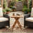 Sturdy Natural Teak Wood Square Coffee Table With Heavy Duty X Shaped Support Legs And Breathable Slatted Tabletop For Balcony Patio Backyard Garden