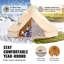 VEVOR Canvas Bell Tent 4-Season Camping Yurt Tent with Stove Jack-97761915-97761916