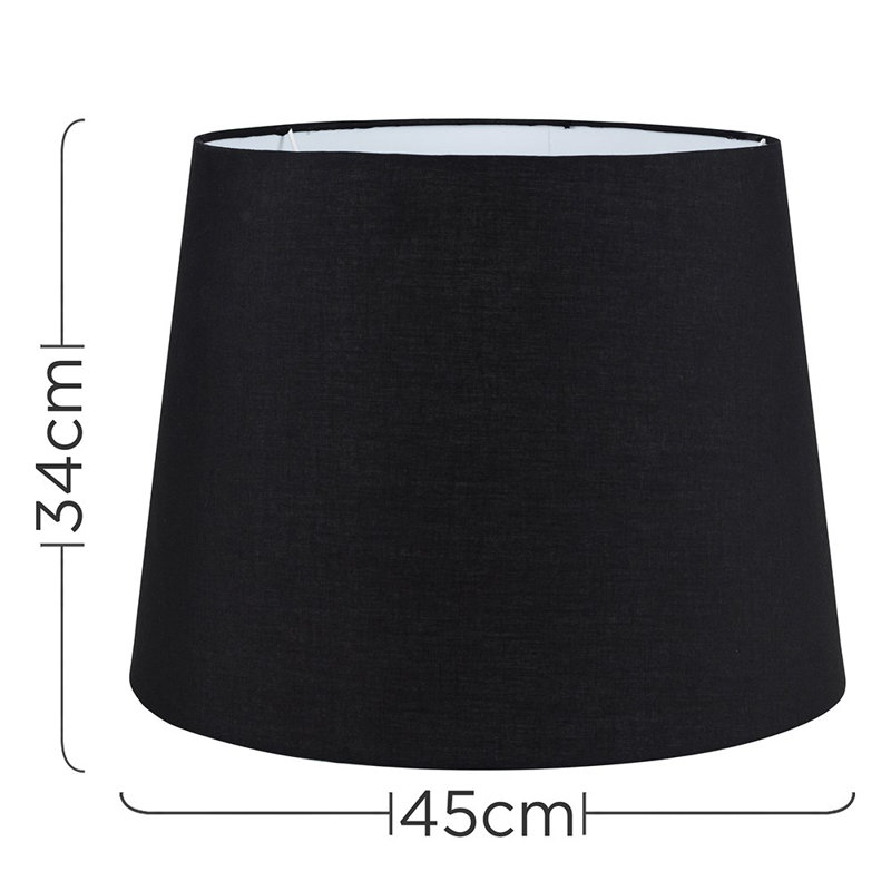 Aspen 34 cm H Empire Cotton Pendant Shade ( Clip On ), Black