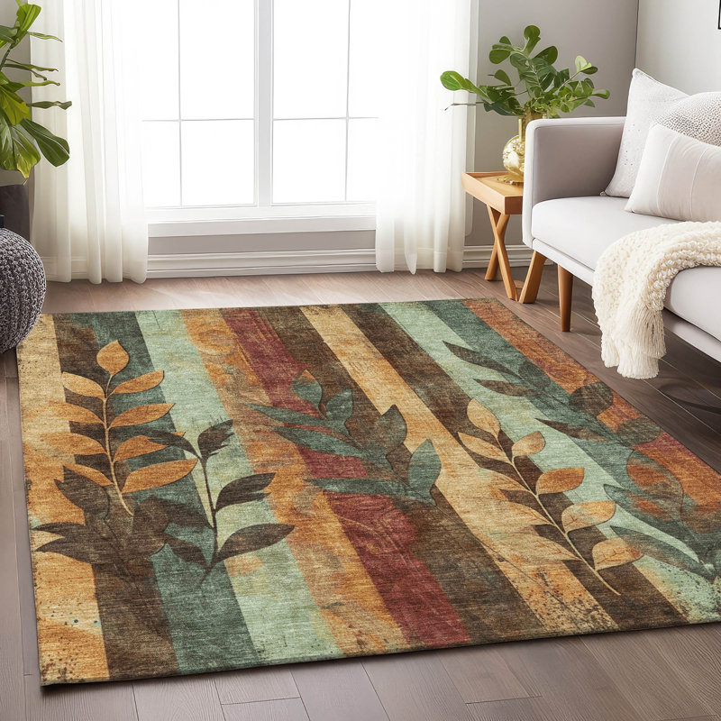 Tapis de blé Xhevrie intérieur / extérieur lavable à la machine, Rectangle 5 pi x 7 pi 6 po