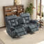 Kyrene 80.7" Wide Modern Manual Reclining Loveseat Sofa With Center Console, Cup Holders & Storage - Plush Fabric Theater Seating-123333292