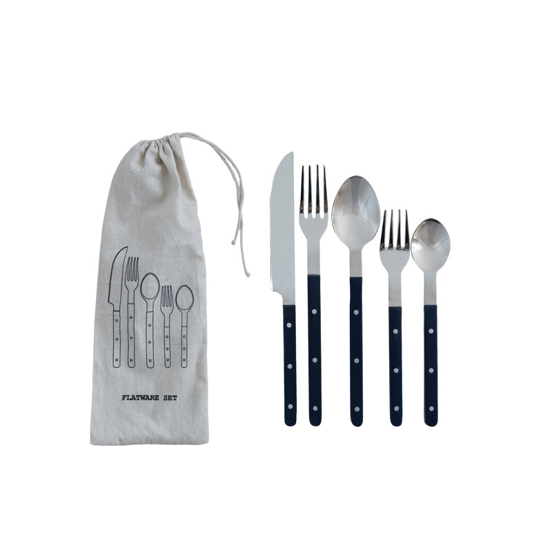 Azure Resin Handle Flatware Set