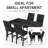 5-Piece Faux Marble Dining Table Set with Velvet Chairs-31768851