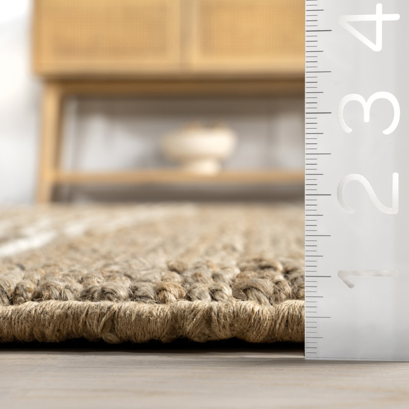 Hanna Natural Jute Flat Woven Striped Rectangular Rug