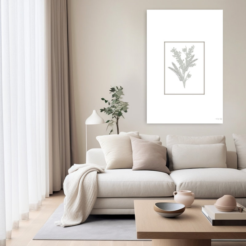 Silhouette botanique contemporaine III, art floral, H 60 po x l 40 po
