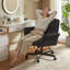 Fauteuil de bureau à dossier moyen en similicuir à pattes croisées, fauteuil de bureau résistant aux égratignures avec accoudoirs réglables et fonction d'inclinaison relevable, fauteuil de direction pivotant à roulettes avec poches de rangement latérales-117671836-130973135