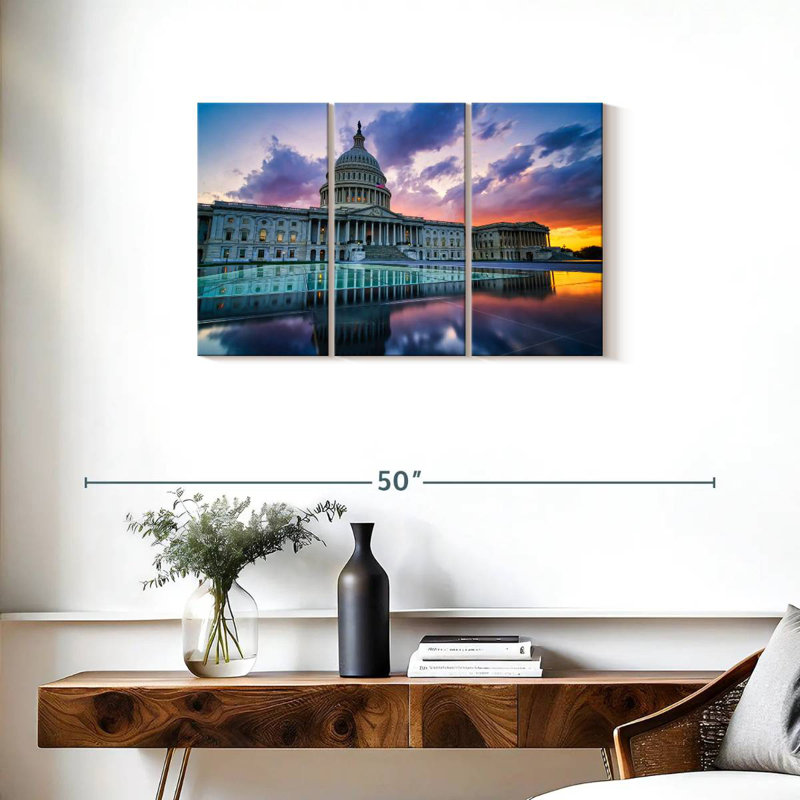 Lilie US Capitol Sunset Reflection, 20" H x 33" W