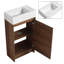 Petit meuble-lavabo autoportant moderne de 18 pouces avec lavabo simple en céramique