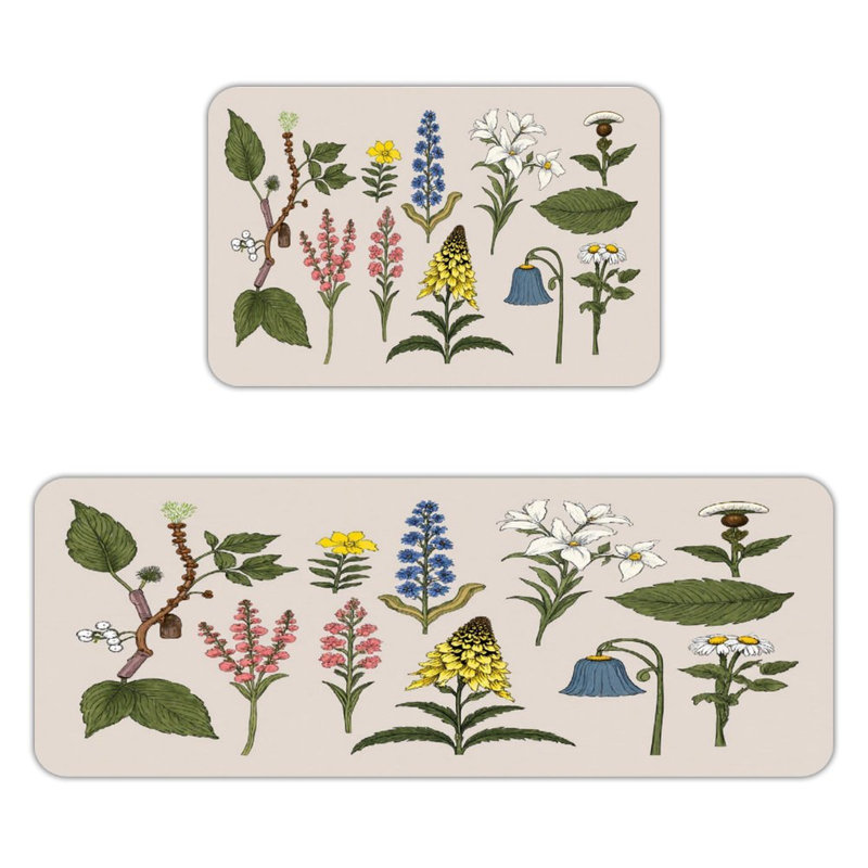 Ensemble de 2 tapis de cuisine Botanical Floral