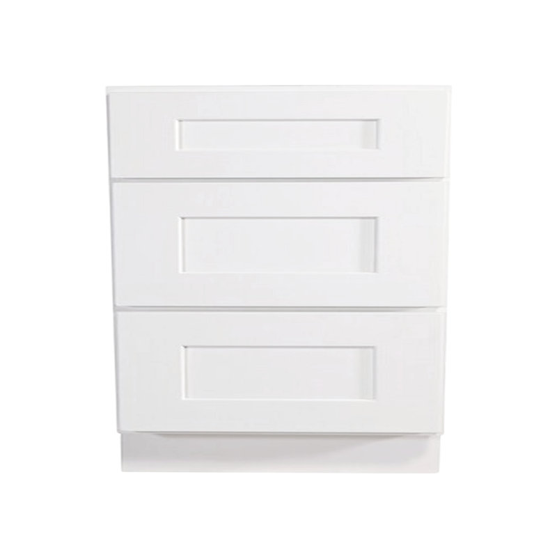 L&C Cabinetry 27 W x 24 D x 34.5 H Ready-to-Assemble Plywood Recessed Panel Standard Base Cabinet in Gloss and Matte