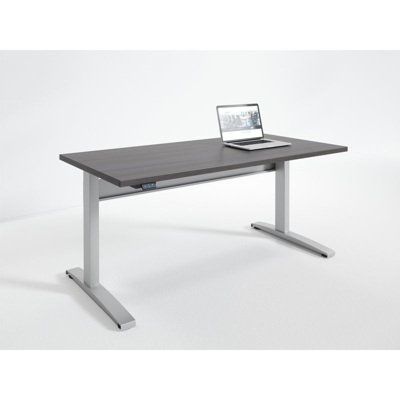 Bureau debout à hauteur ajustable Danette, H 47 po x l 48 po x P 24 po, Bois flottant / argent