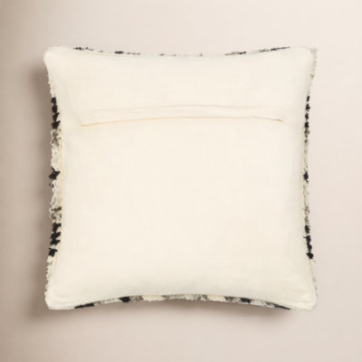 Cyan Geometric Wool Throw Pillow