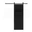 Moderne 2 panneaux 80 po x 28 po Porte de grange coulissante en bois de noyer noir avec ensemble de quincaillerie-132717095