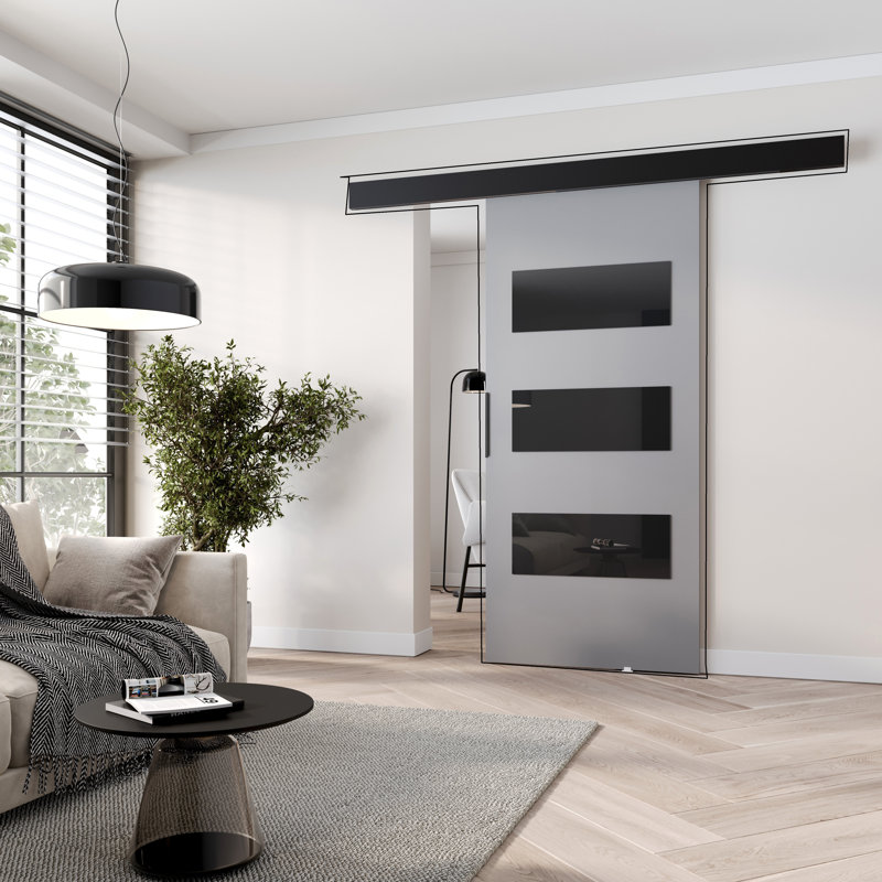 Sliding Door Prim E, Interior Door, Grey/Black, 76cm x 205cm