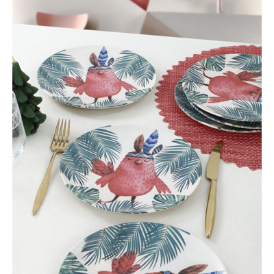 Ensemble d'assiettes à dessert élégantes en céramique (6 pièces), 9,8 x 9,8 x 1,5 pouces | 100% céramique antibactérienne, facile à nettoyer, résistante aux chocs thermiques | Va au lave-vaisselle et au micro-ondes, parfait pour les réceptions élégantes
