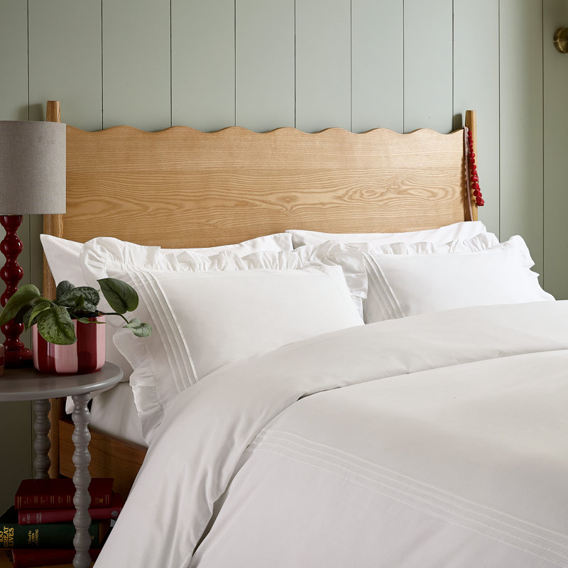 Evie Pintucks Cotton Duvet Cover Set, Single Duvet Cover Set + 1 Pillowcase